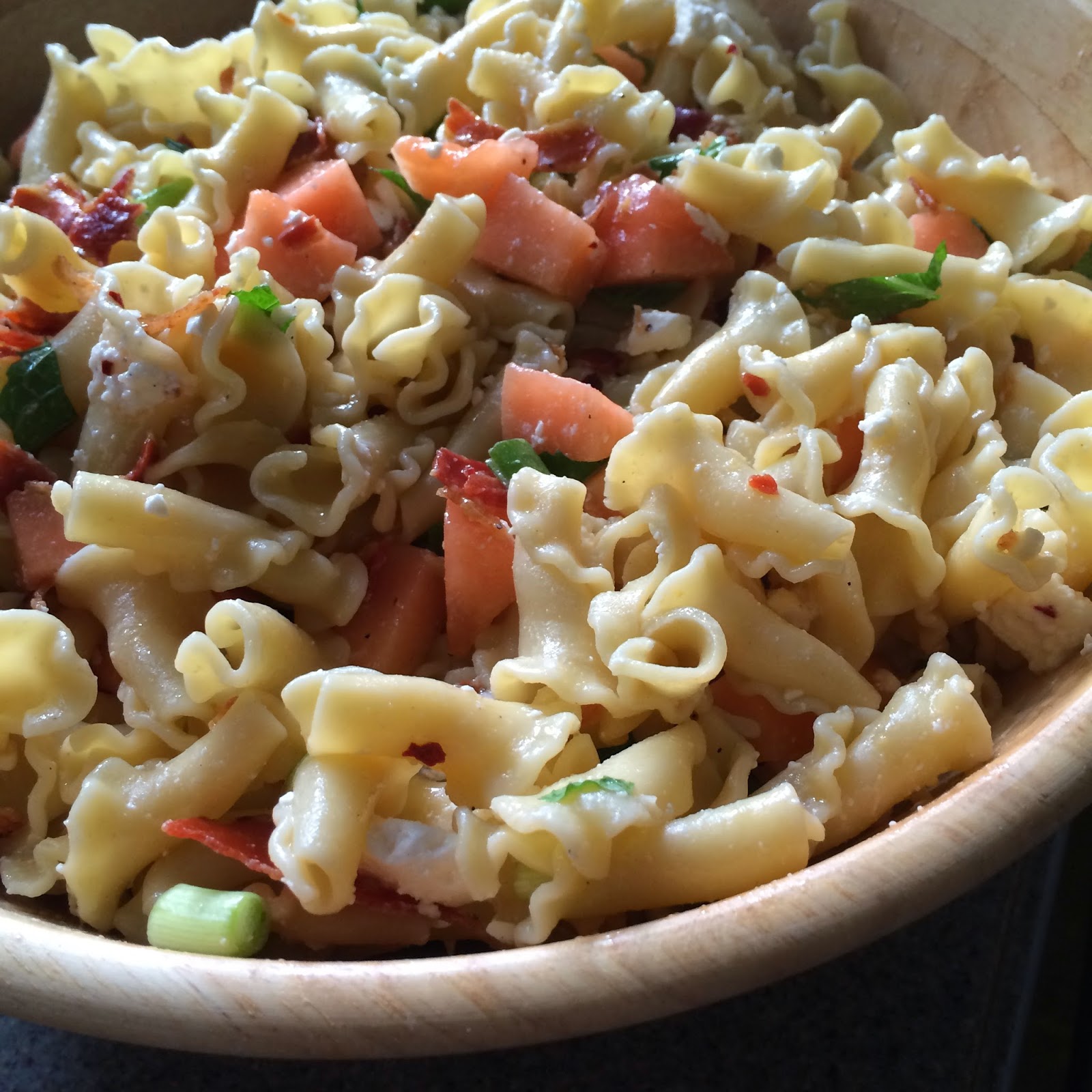 Once a Cook, Always a Cook CantaloupePancettaFeta Pasta Salad