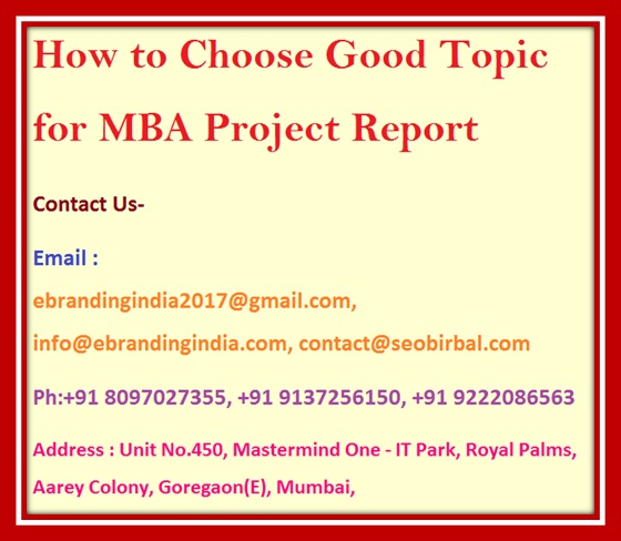 mba research project guidelines
