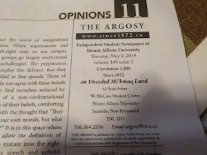 Claims of 'unceded territory' by The Argosy