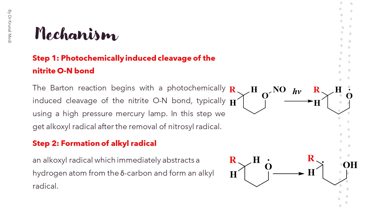Named Organic Chemical ReactionLecture3 (Barton reaction or Barton
