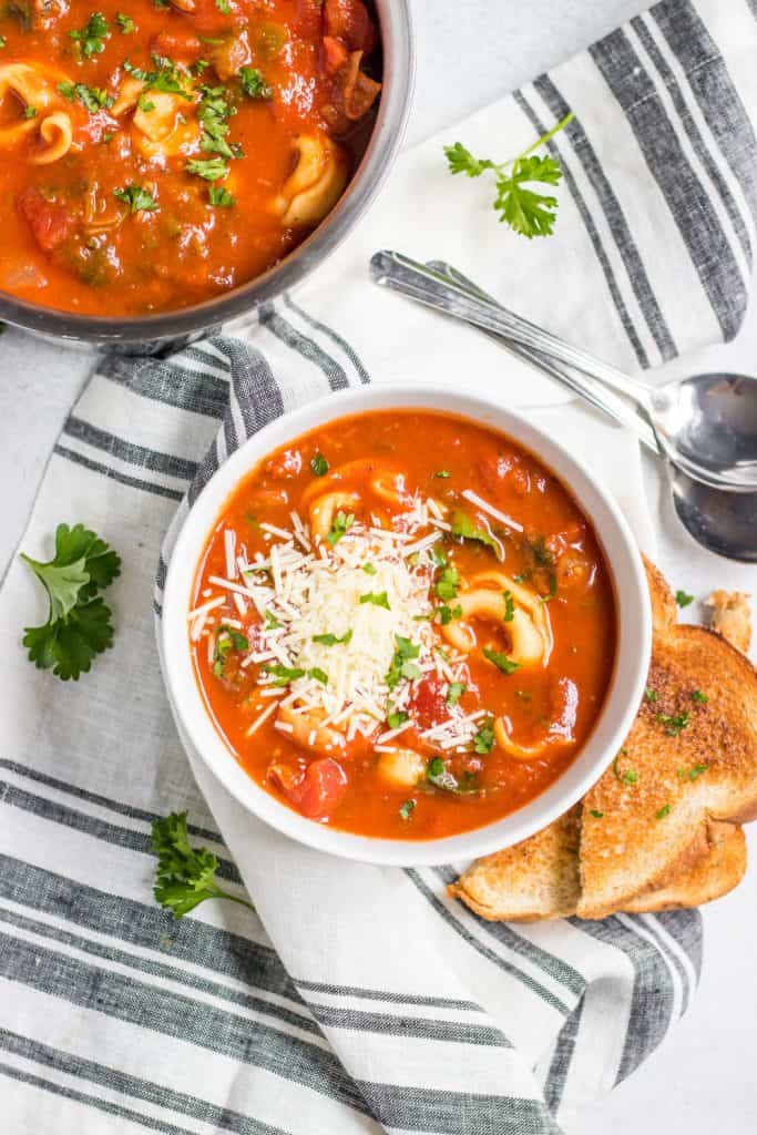 TOMATO TORTELLINI SOUP {STOVE TOP AND SLOW COOKER VARIATIONS} - THE ...