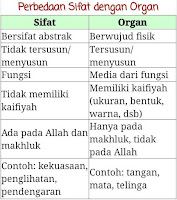 Tabel Sifat vs Organ - Kajian Medina