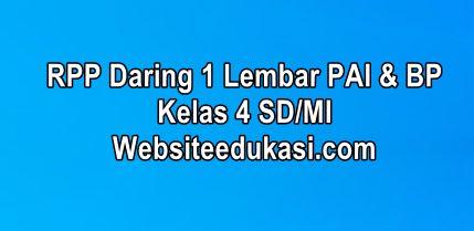 Rpp Daring 1 Lembar Pai Kelas 4 Tahun 2020 2021 Websiteedukasi Com