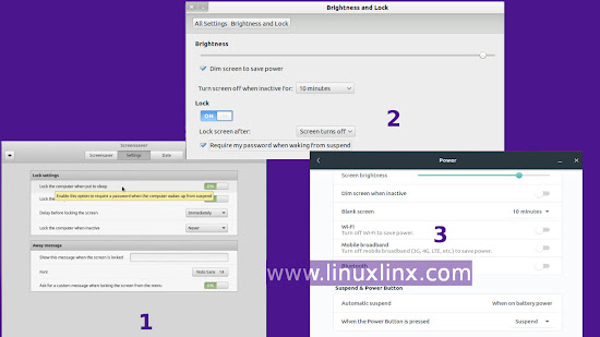 disable suspend and password request in Linux Mint and Ubuntu