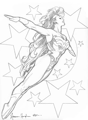 Wonder Woman flying by Adam Hughes