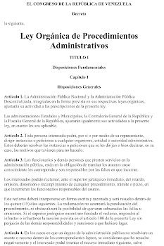 Ley Orgánica de Procedimientos Administrativos (LOPA)