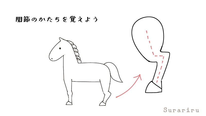 簡単にそれっぽく見える馬の描き方｜動物イラスト