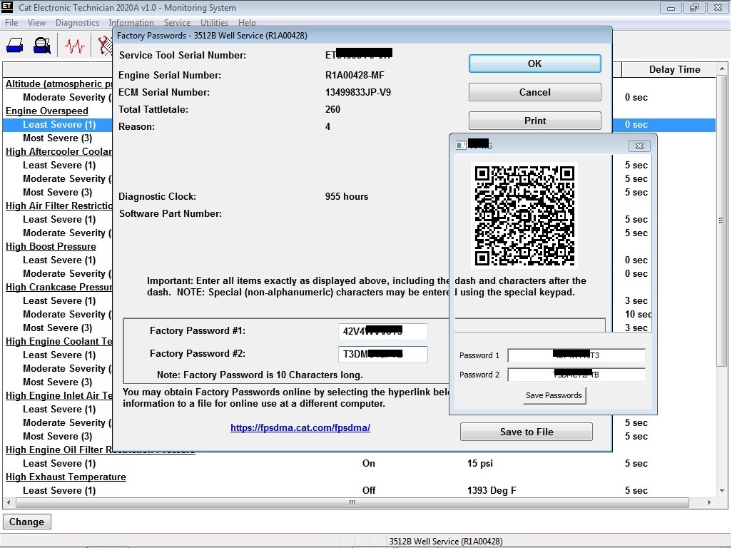 Factory Passwords on Caterpillar ET Software Blog.Teknisi