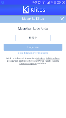 cara daftar dari aplikasi klitos android