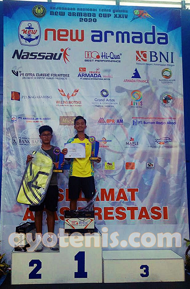 Taklukkan Unggulan 1 dan 2, Aldhito Juara Kejurnas Tenis Yunior New Armada Cup XXIV