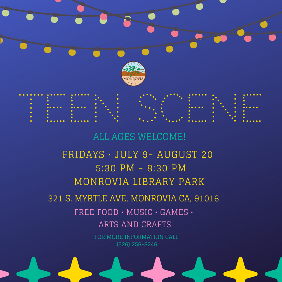 Monrovia News and Comment about Monrovia, California: Teen Scene Program Is Back