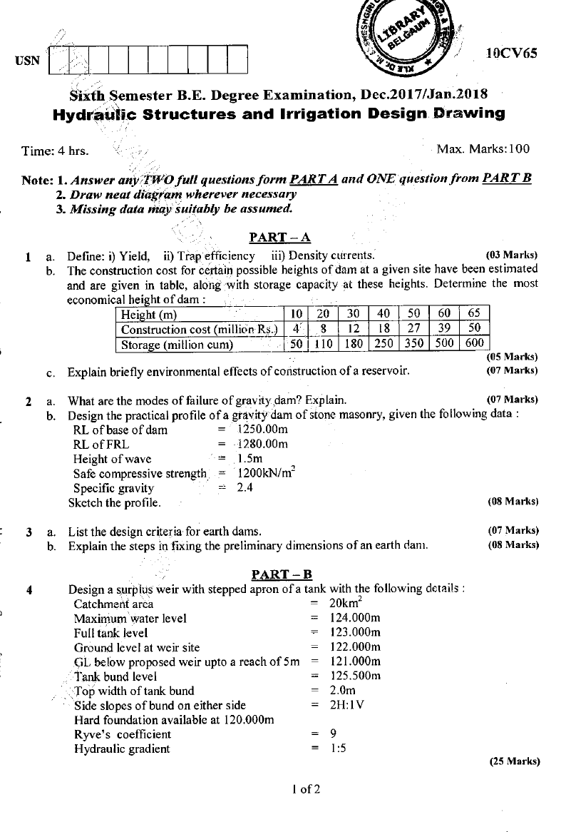 Visvesvaraya Technological University B.E. Civil Engineering (CBCS