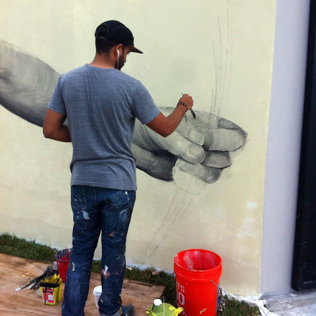 Work In Progress By Evoca1 On The Streets Of Miami, Florida For Art Basel 2013. 3