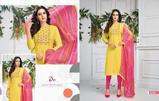 Angroop plus dairy milk vol 28 Churidar dress material