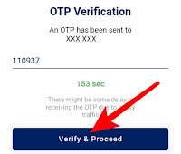 Enter otp for get certificate