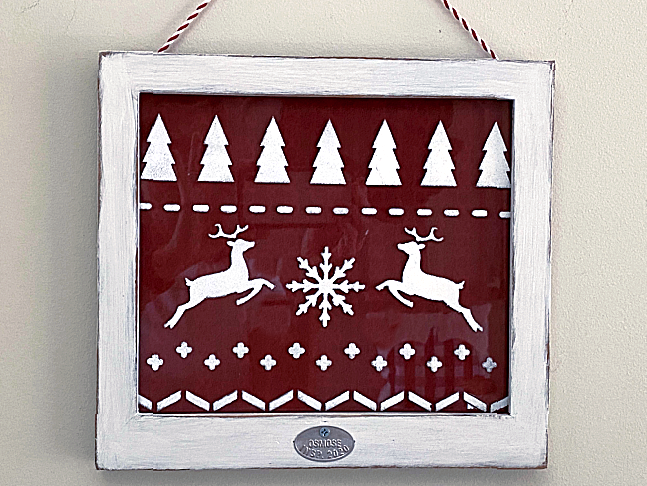 Christmas sweater design in white frame