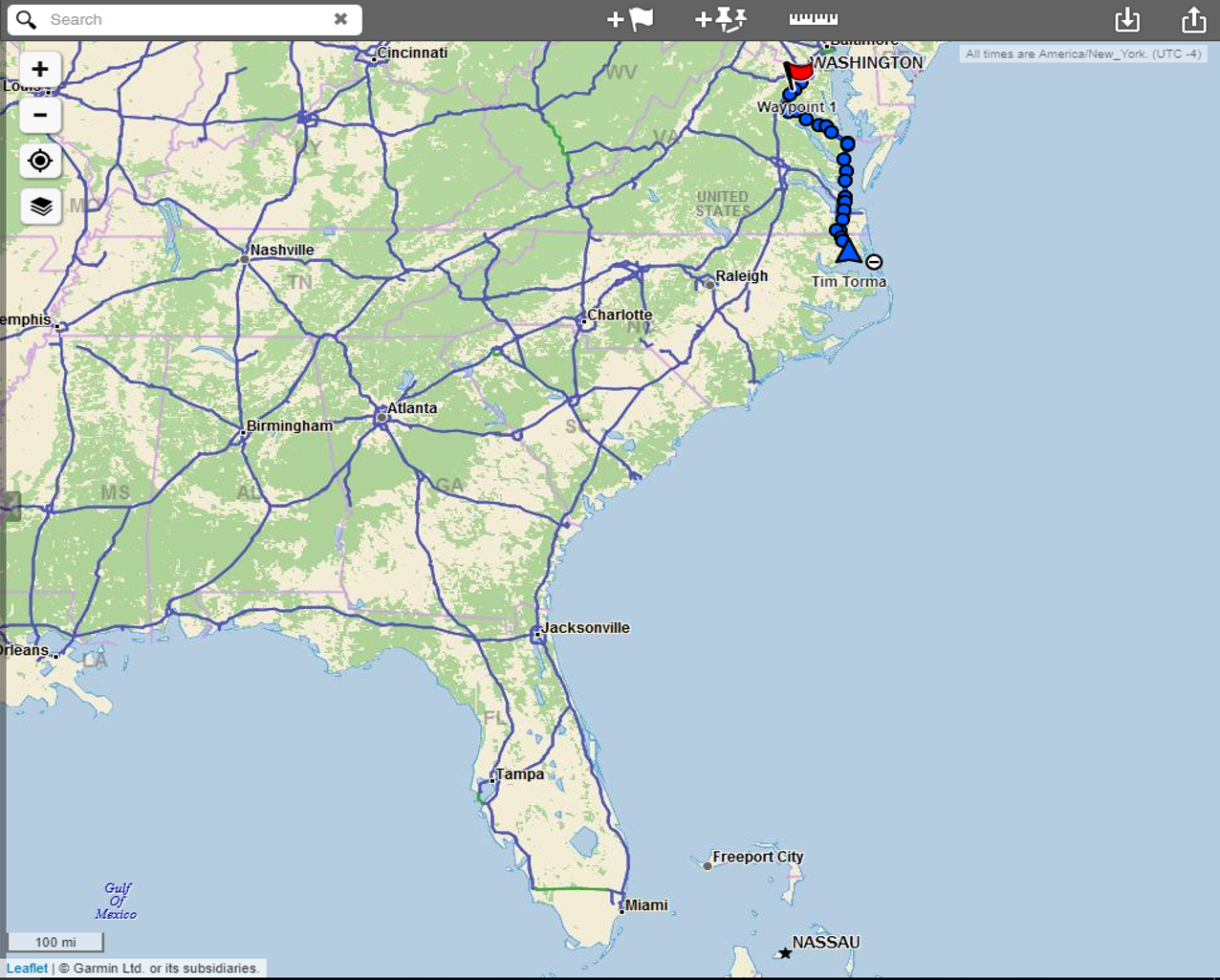 this map shows where i have been so far little blue line way at the top all the way down to the tip of florida this map shows where i have been so far little blue line way at the top all the way down to the tip of florida