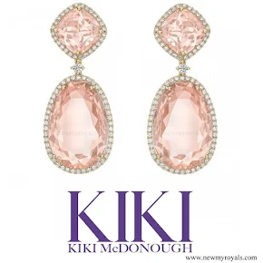 Kate Middleton KIKI MCDONOUGH Morganite and Diamond Double Hoop Earrings