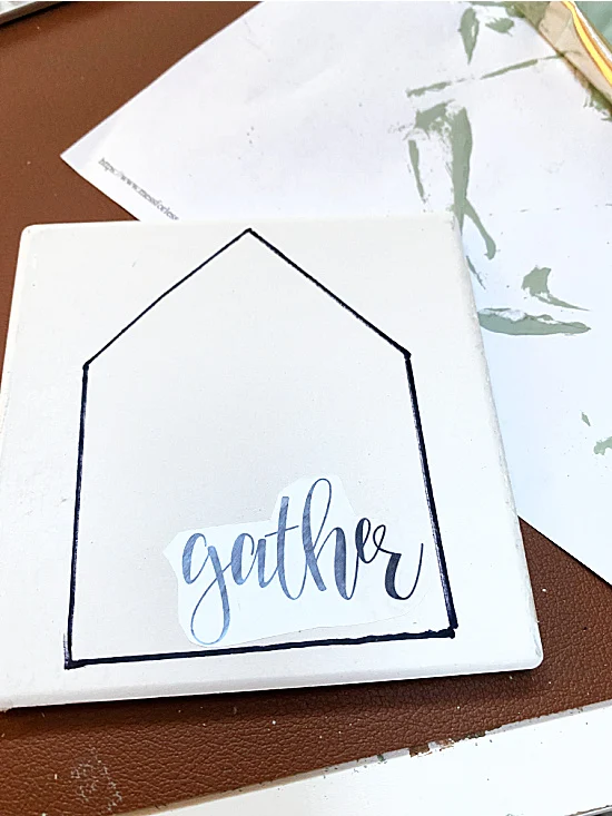 GATHER sign on a house shape