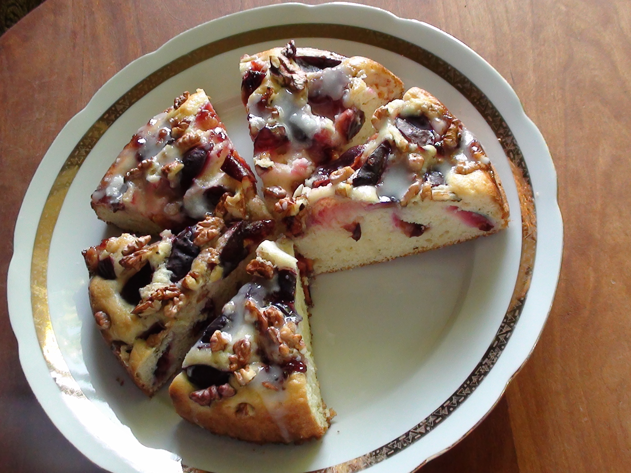 zsuzsa is in the kitchen PLUMWALNUT BUTTERMILK COFFEE CAKE