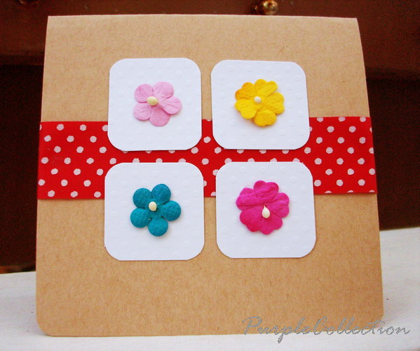 Square Birthday Cards, polka dots, floral
