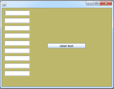 java clear all jtexfields text