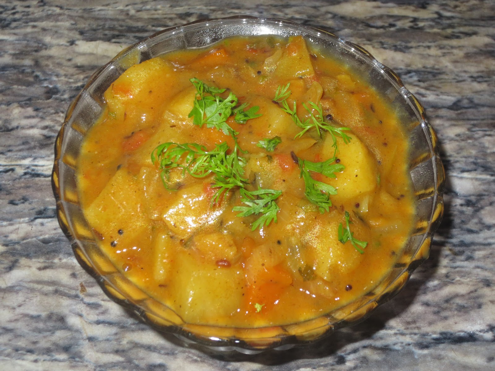 Home Cooking.... Potato Carrot curry Poori curry