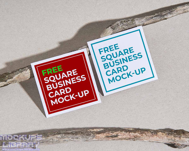 square business card mockup