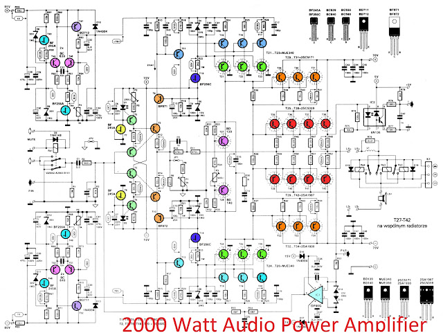 2000W high power amplifier 2SC5359 2SA1987