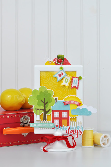 Summer Altered TOLSBY Ikea Frame by Jen Gallacher from www.jengallacher.com. #ikeaframe #papercraft