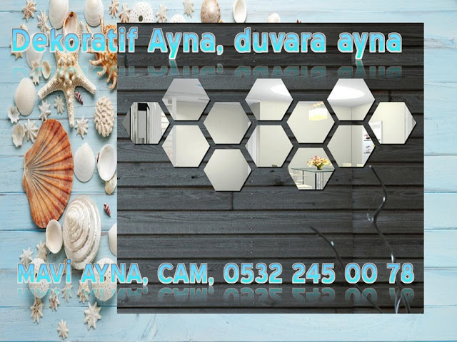 Dekoratif Ayna, duvara ayna, Duvara ayna kaplama, bal peteği ayna, Altıgen Ayna, duvara ayna döşeme, şekilli ayna, Hexagon Mirror, baklava desenli ayna,