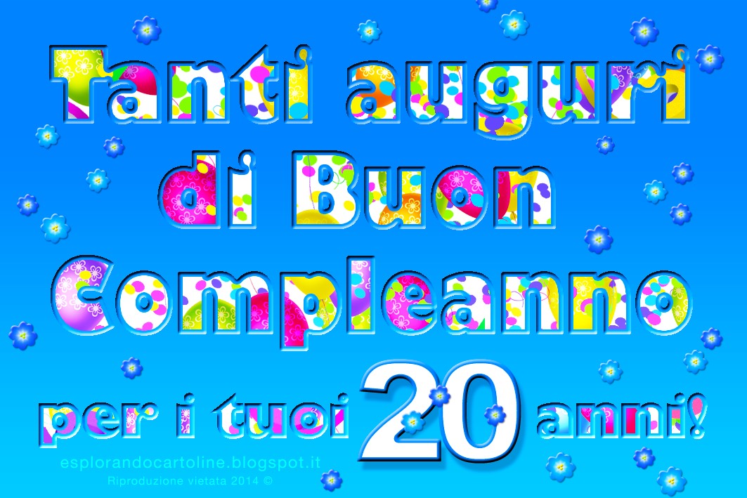 Cdb Cartoline Per Tutti I Gusti Cartolina Tanti Auguri Di Buon Compleanno Per I Tuoi 18 Anni Auguri Anche Per I 19 21 22 23 Anni Con Immagine Di Piccoli Fiorellini Su Sfondo Azzurro