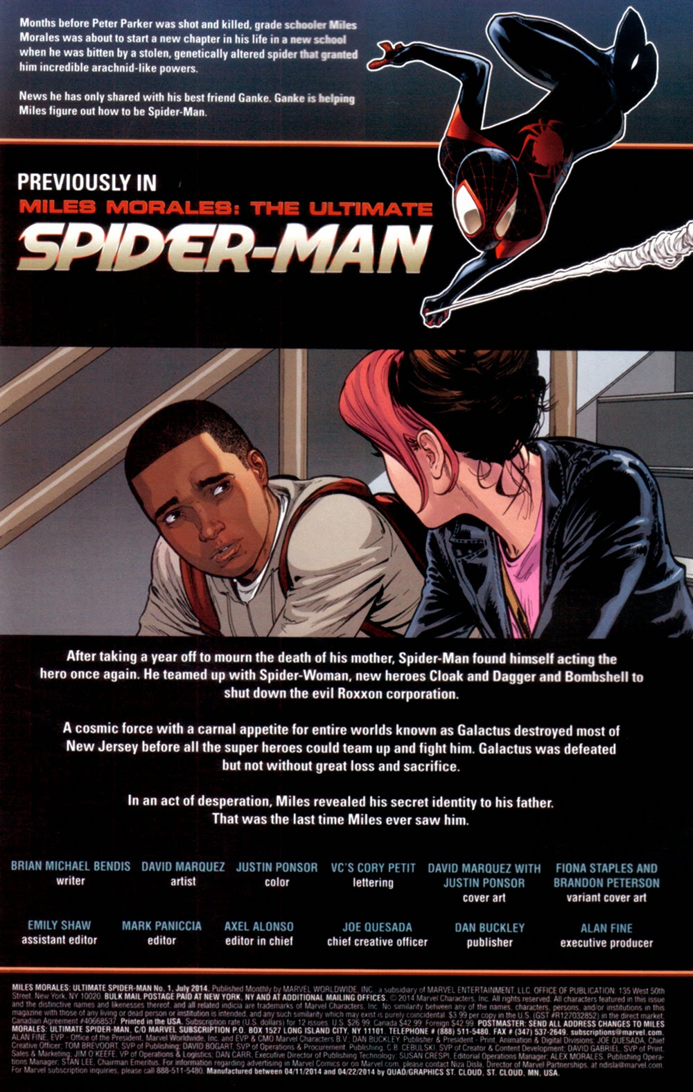Miles Morales The Ultimate Spider Man 001 2014 Viewcomic Reading Comics Online For Free 2019