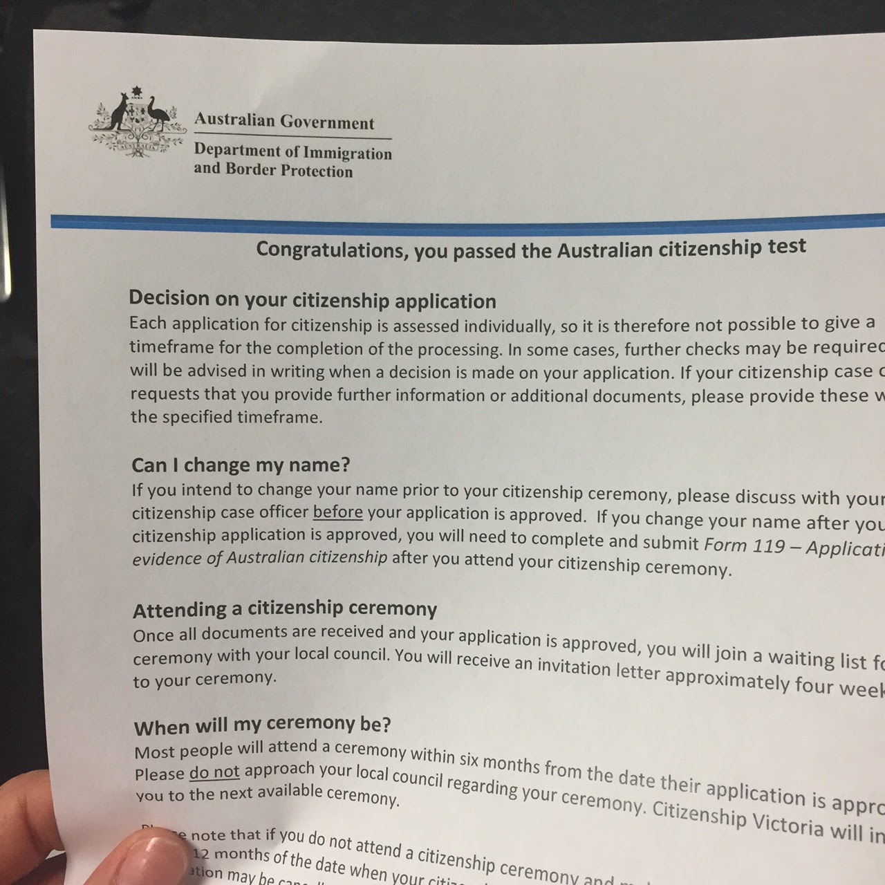 One Sleep Until Citizenship