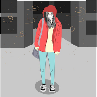 cool girl with mask
