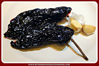 Ancho Chiles and Garlic for Mushroom Tacos