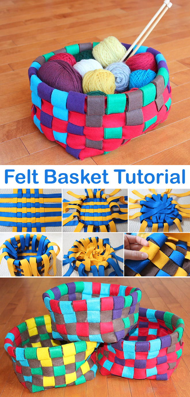 Felt Basket Tutorial DIY Tutorial Ideas!