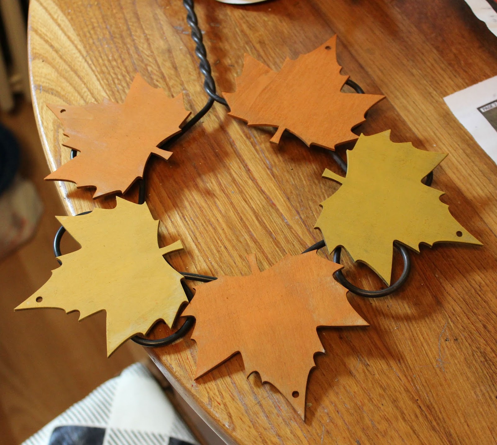 DIY Rug Beater & Dollar Tree Wooden Leaf Wreath Organized Clutter