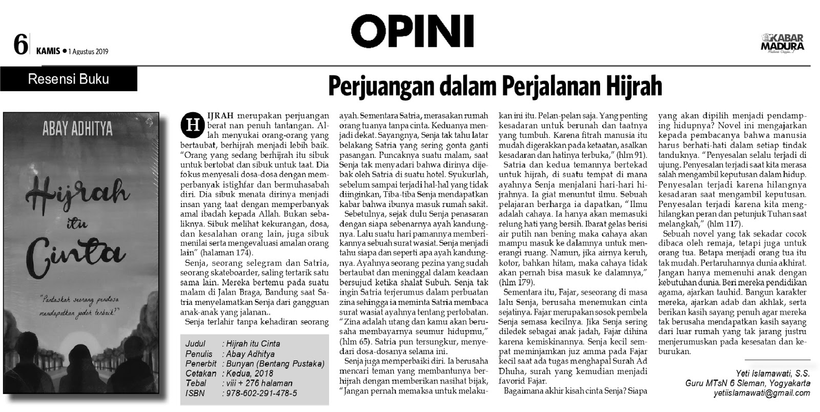 Ruangku Resensi Buku Hijrah Itu Cinta