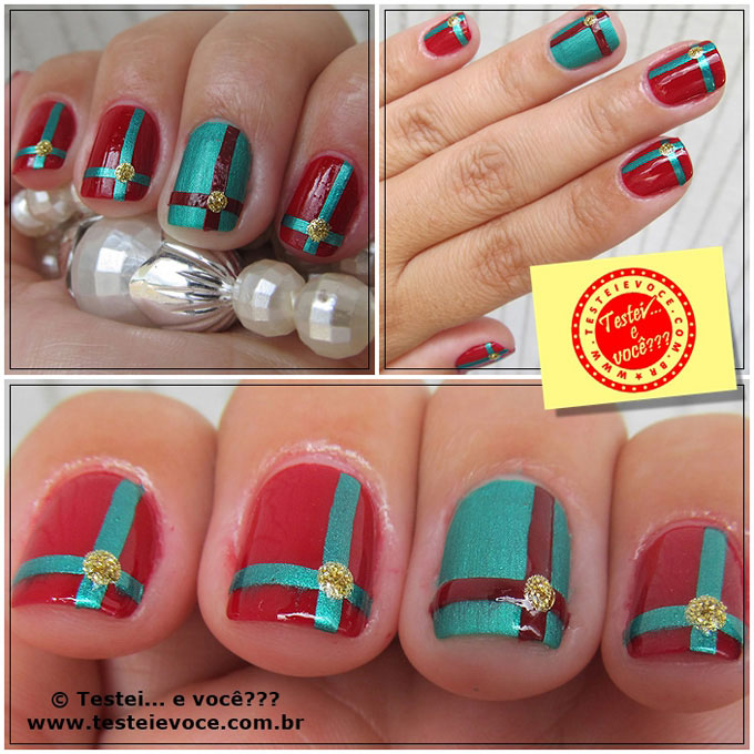 Unhas decoradas usadas nas festas de Fim de Ano!