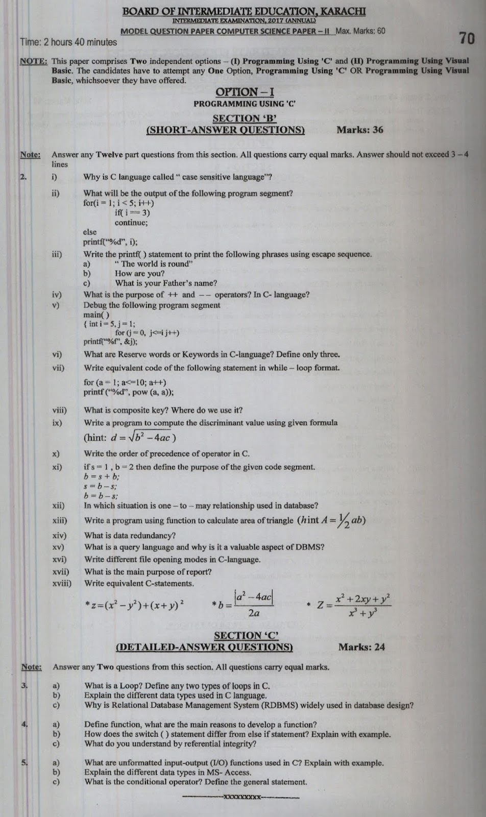 Education Is The Key To Success Computer Science Paper 2 HSC Part 2