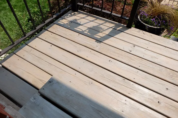 porch stripped and stained anew