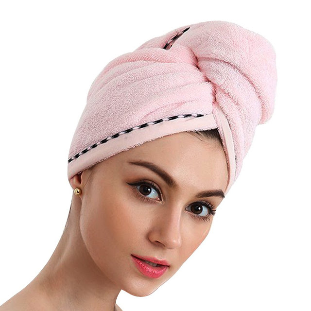 avvolgere indossarete In microfibra testa-asciugamano abbottonare capelli turbante 