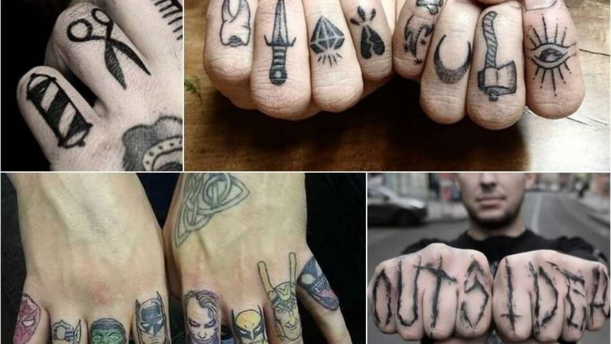 manliga finger tatueringar