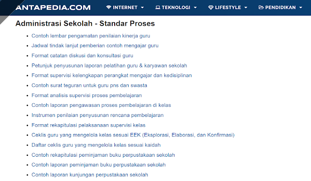 Kumpulan Contoh Format Dokumen Standar Proses di Sekolah