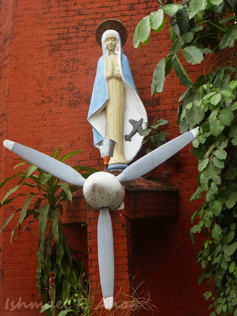 Icon of Our Lady of the Airways at the bell tower