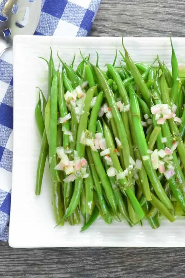 Green Bean Salad With Grainy Dijon Shallot Vinaigrette from Serena Bakes Simply From Scratch.