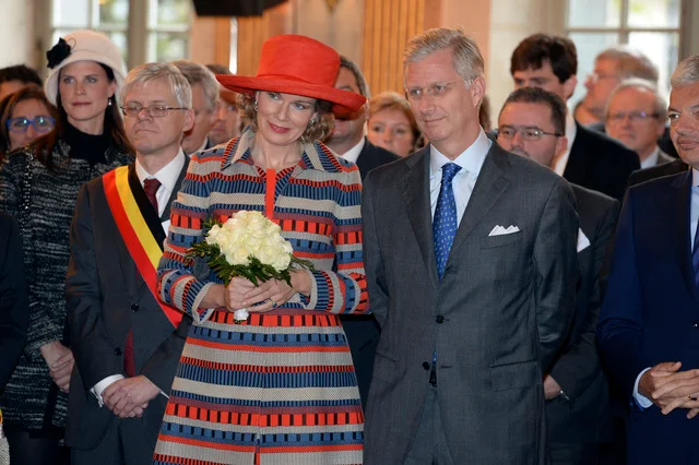 Queen Mathilde of Belgium visited the adapted work company Le Perron in Liege