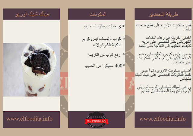 طريقة عمل ميلك شيك اوريو مفاهيم