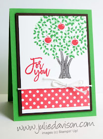Stampin' Up! Thoughtful Branches Summer Apple Tree Card + VIDEO with 12 more card ideas #stampinup #thoughtfulbranches www.juliedavison.com